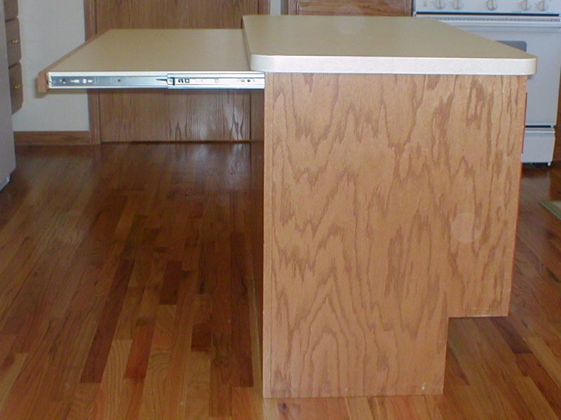 Kitchen island shelf